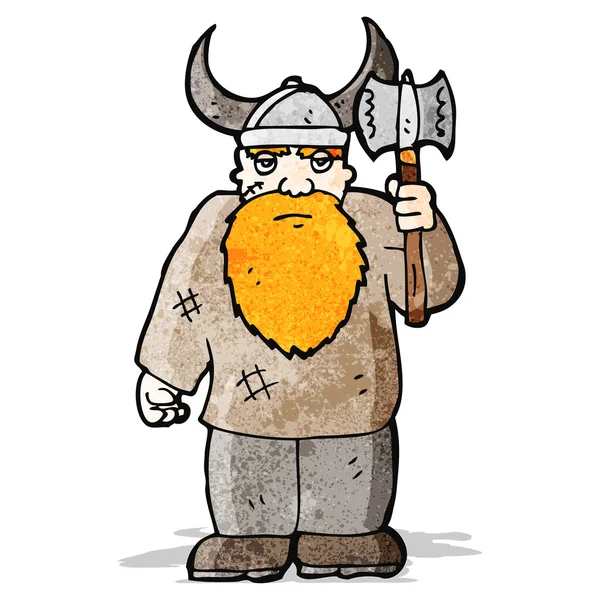 斧でバイキングを漫画します。 — ストックベクタ