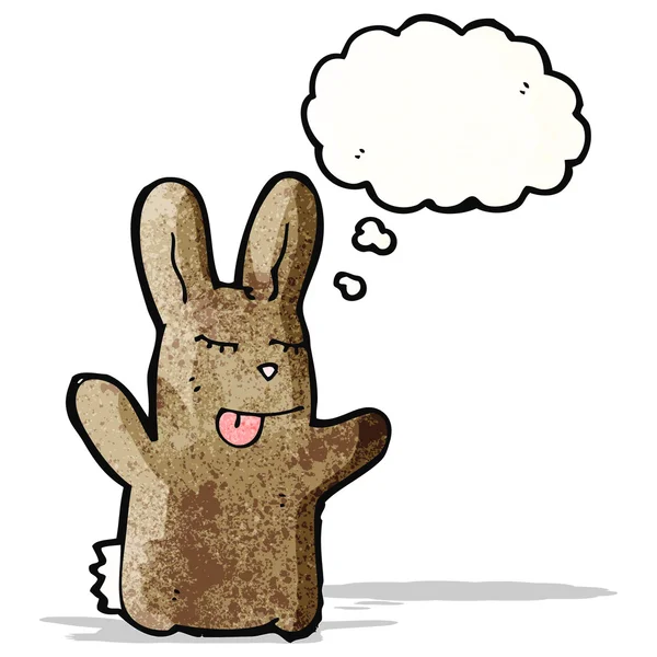 Мультяшный кролик высовывает язык — стоковый вектор