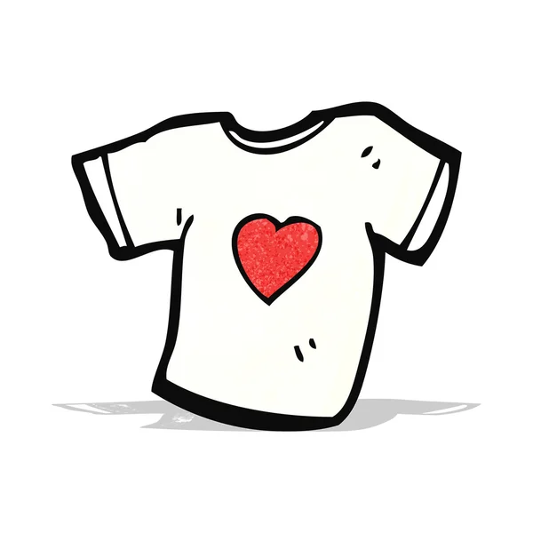 Amor coração camiseta desenhos animados — Vetor de Stock