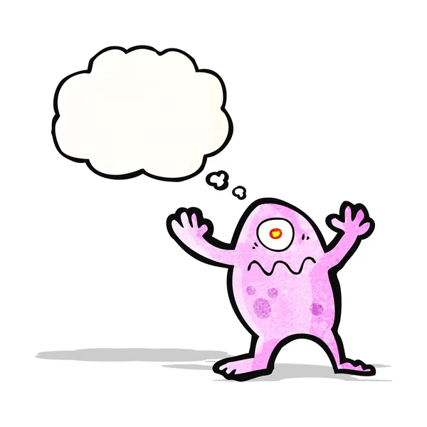 Cartone animato piccolo alieno rosa — Vettoriale Stock