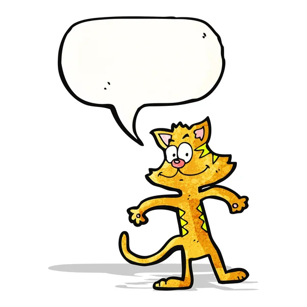 Мультяшный кот с пузырьком речи — стоковый вектор