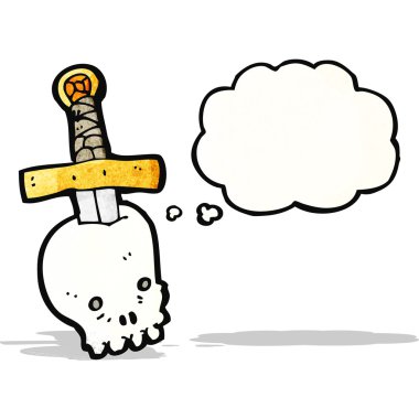 karikatür kafatası ve hançer