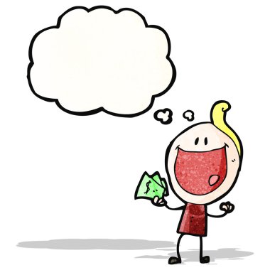 nakit holding karikatür mutlu adam