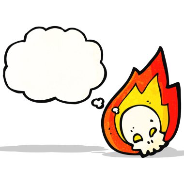 alev kafatası karikatür 