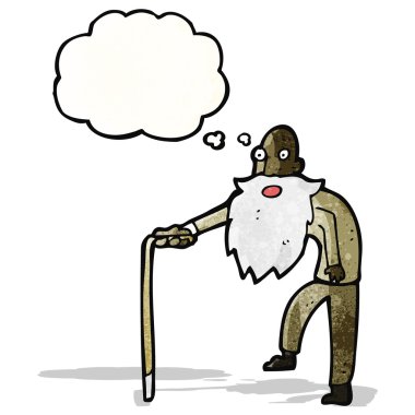 yaşlı bir adam çizgi film