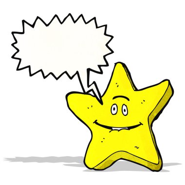 çizgi film yıldızı ile konuşma balonu