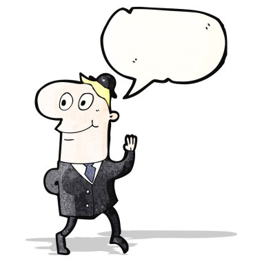 karikatür işadamı çalışmak için yürüyüş