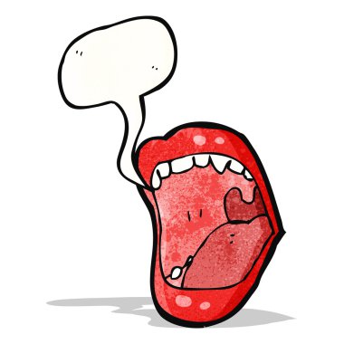 bağırarak ağız karikatür