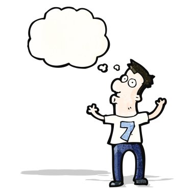 Yedi numara ile tişörtlü adam çizgi film