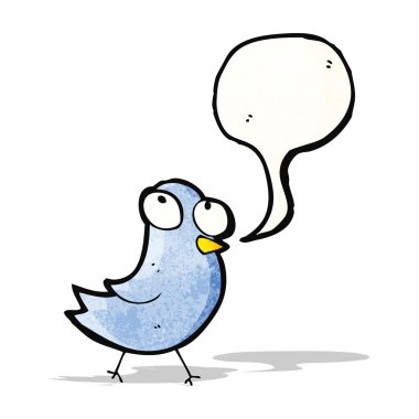 Konuşma baloncuklu çizgi film kuşu