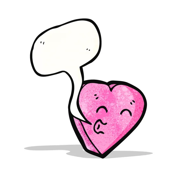 Cartoon liefde hart met tekstballon — Stockvector