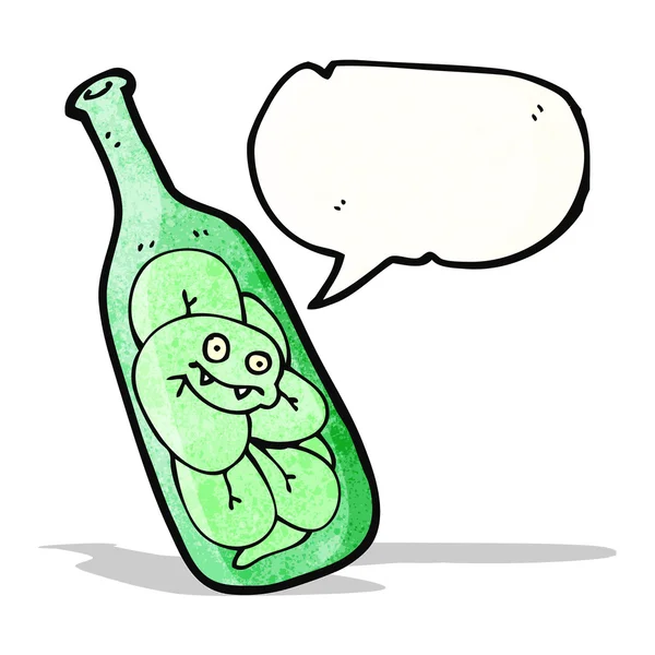 Serpent de dessin animé piégé dans la bouteille — Image vectorielle