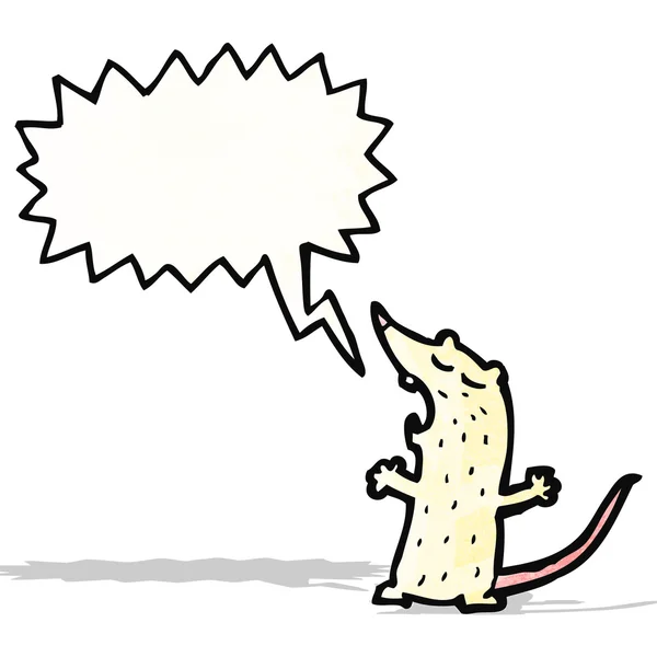 吹き出しと白い漫画のマウス — ストックベクタ