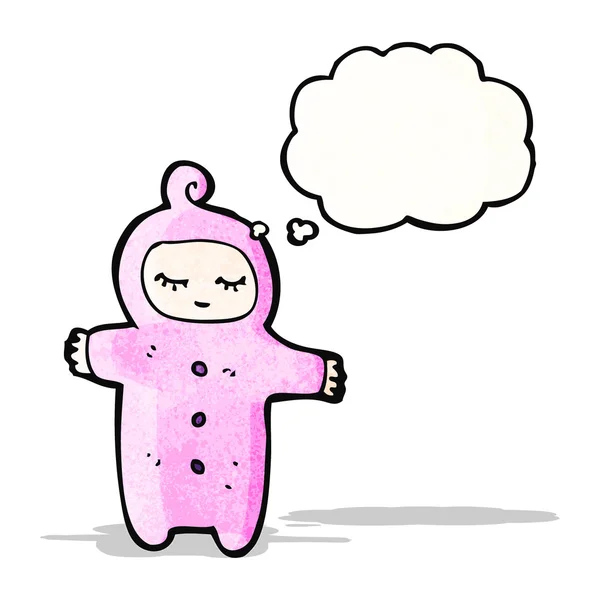 Cartoon baby with thought bubble — Stock Vector