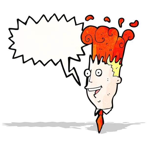 Cartoon exploding head man — Stock Vector