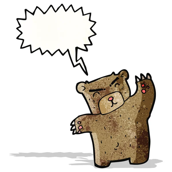 활활 타오르는 곰 만화 — 스톡 벡터