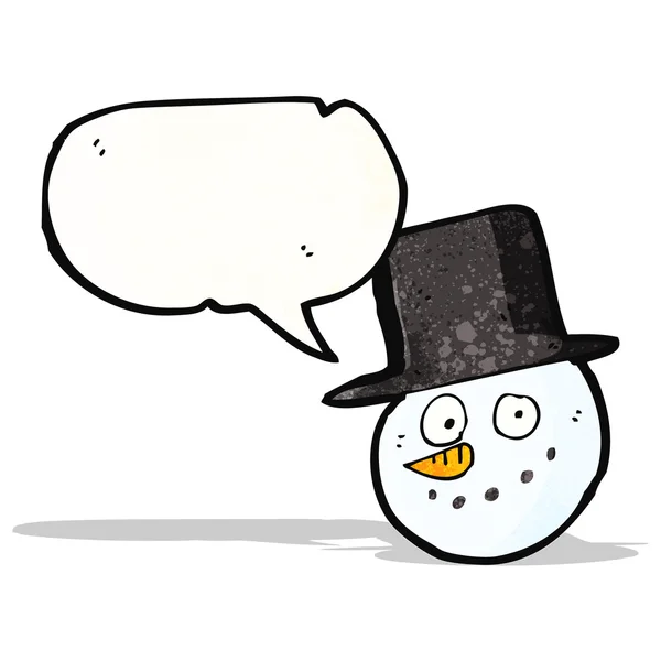Cartoon snögubbe med hatt — Stock vektor