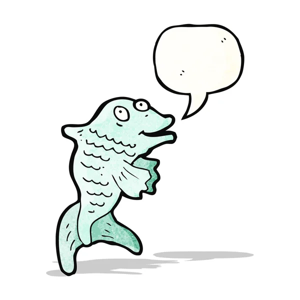 Poisson dessin animé avec bulle de parole — Image vectorielle