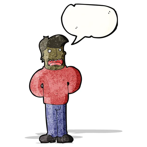 Endişeli erkek onun endişelerini dile getiren karikatür — Stok Vektör