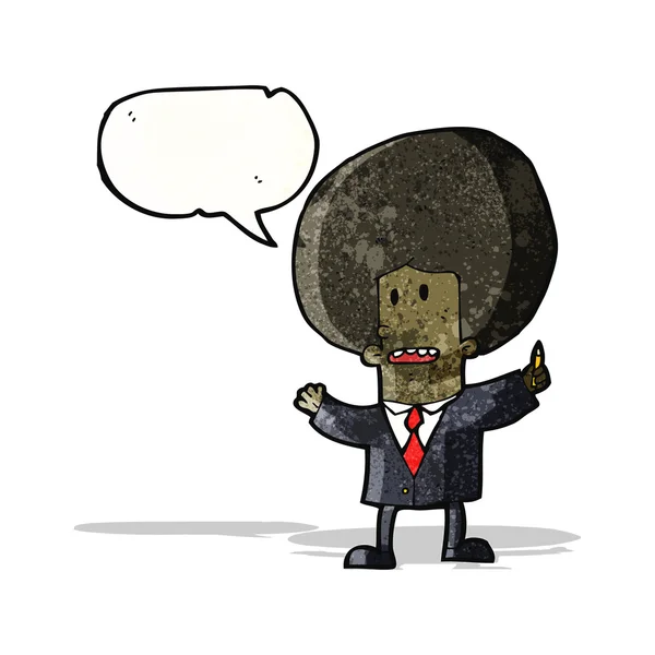 Cartoon affärsman med stora afro hår — Stock vektor