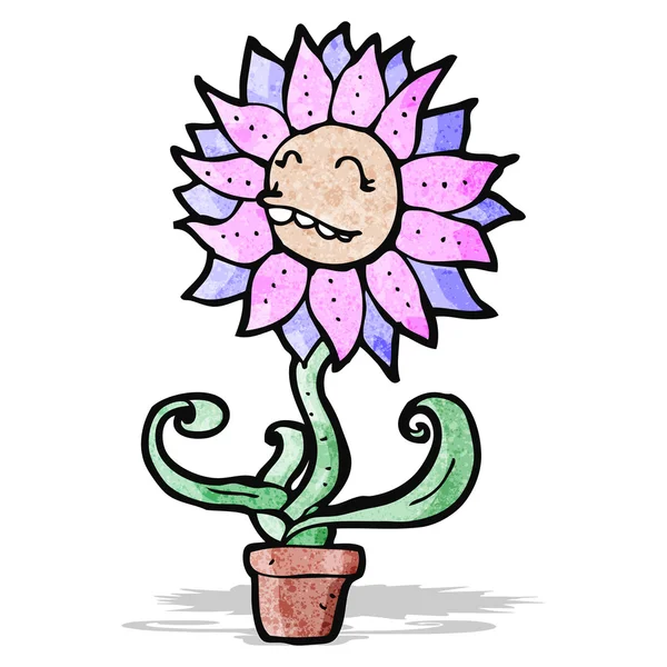 Personaje de dibujos animados flor — Vector de stock