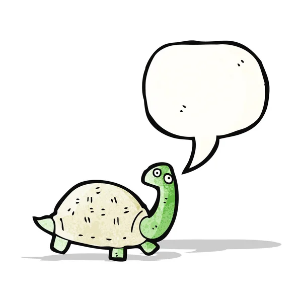 Kreslená želva s bublinou řeči — Stockový vektor
