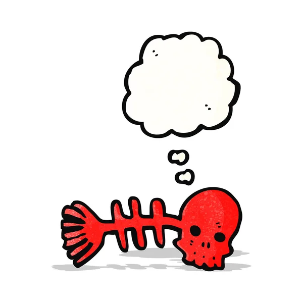 卡通幽灵鱼骨头 — 图库矢量图片