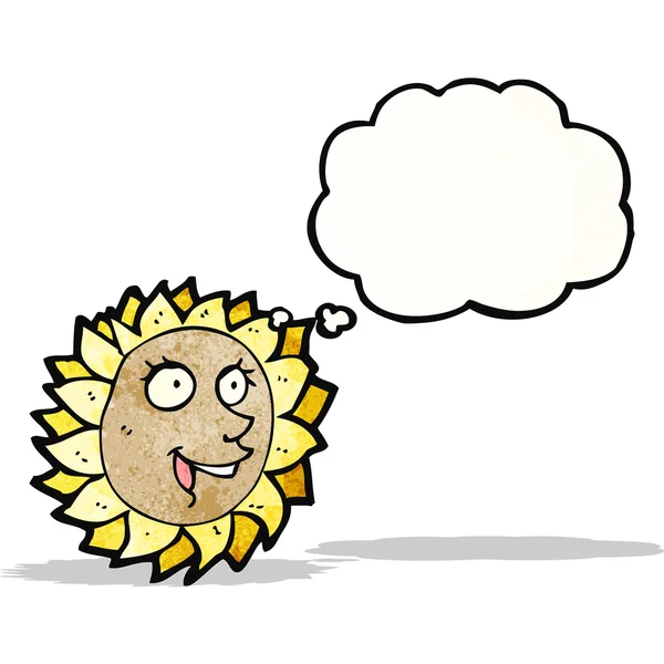 Karikatur Sonnenblumen Gesicht — Stockvektor