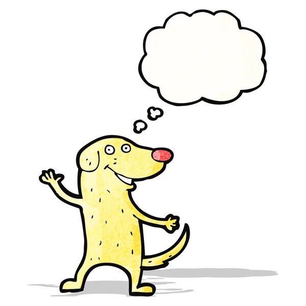 Feliz cão dos desenhos animados com bolha de pensamento — Vetor de Stock