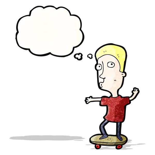 スケートボードの漫画少年 — ストックベクタ