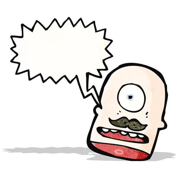 Karikatur Monsterkopf mit Sprechblase — Stockvektor