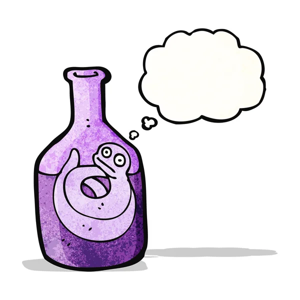 Zeichentrickschlange in der Flasche — Stockvektor