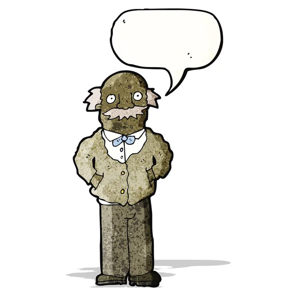 Dessin animé vieil homme avec bulle de parole — Image vectorielle