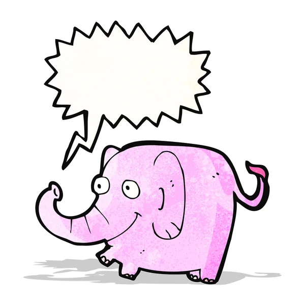 Caricatura rosa elefante trompete —  Vetores de Stock