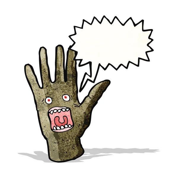 Skrämmande skrikande hand monster — Stock vektor