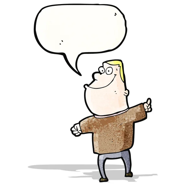 Homem dos desenhos animados com bolha de fala — Vetor de Stock