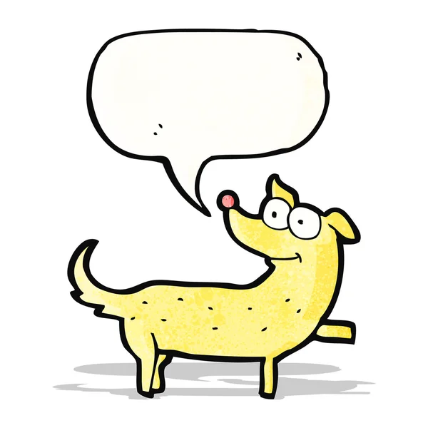 Perro de dibujos animados con burbuja de habla — Vector de stock