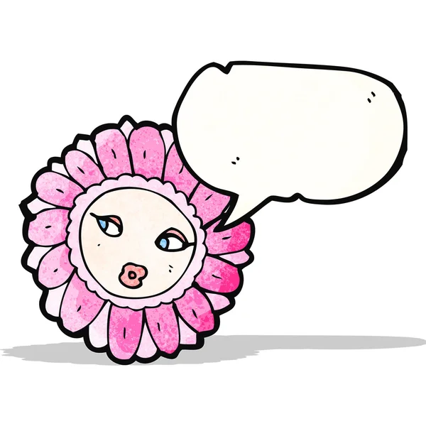 Flower face cartoon — Stock Vector