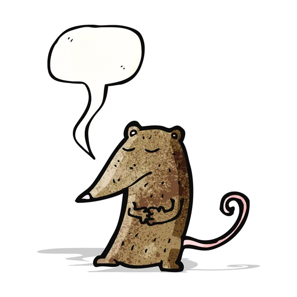 Rat dessin animé avec bulle de parole — Image vectorielle