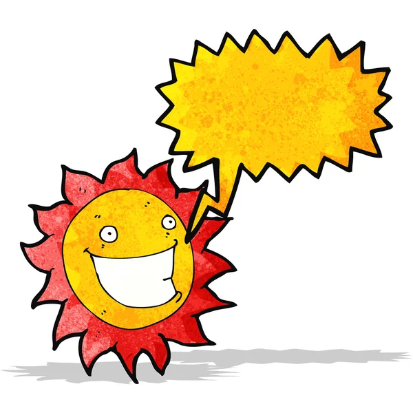 Grinning sun cartoon character — Stock Vector