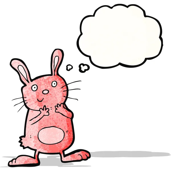 Cute rabbit cartoon with thought bubble — Stock Vector