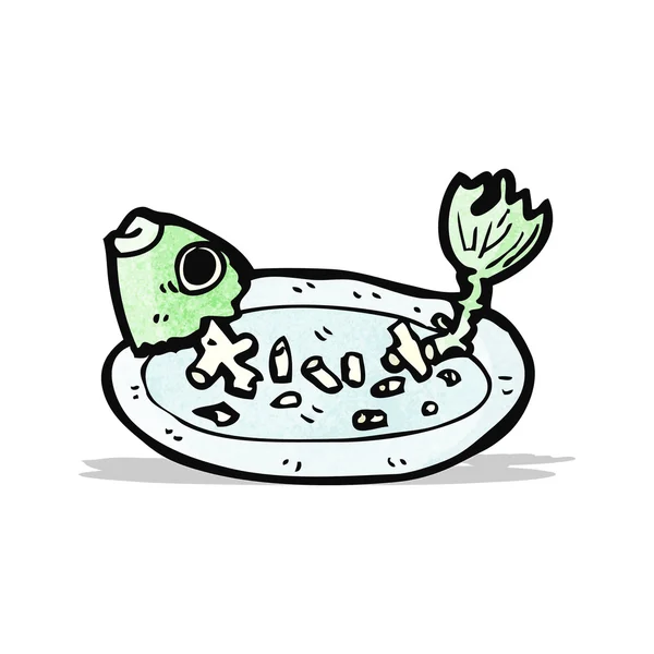 Ossos de peixes de desenhos animados — Vetor de Stock