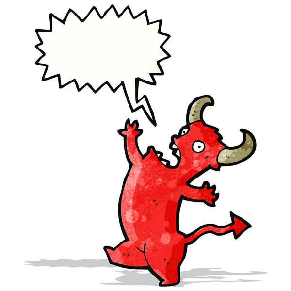 Gritando pequeña caricatura diablo — Vector de stock