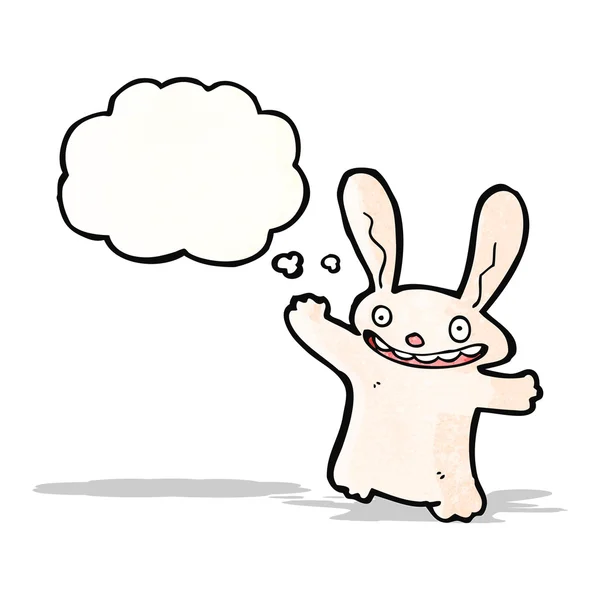 Tecknad kanin med tanke bubbla — Stock vektor