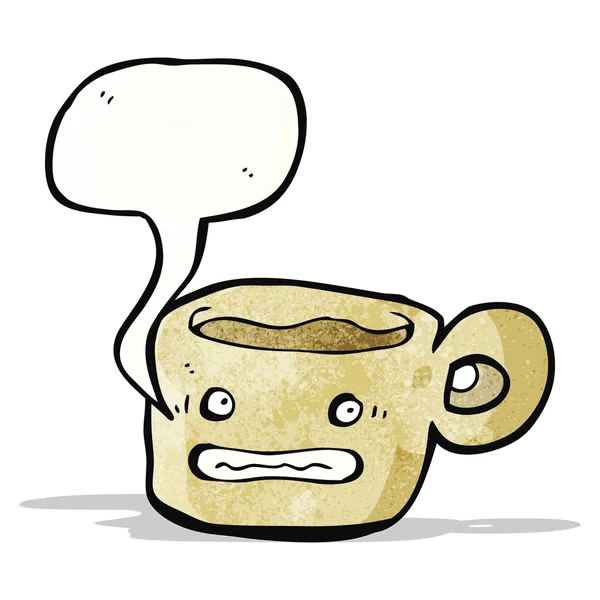 Anxious coffee mug cartoon — Stock Vector