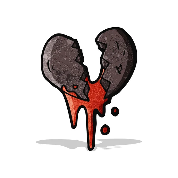 Desenho animado símbolo coração preto — Vetor de Stock