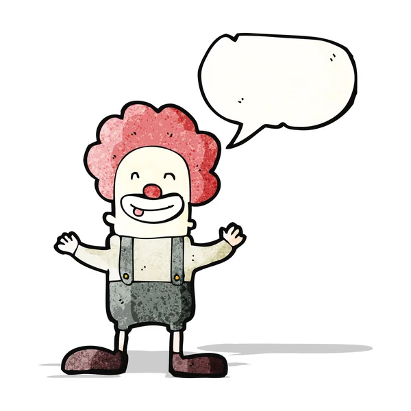 Payaso retro de dibujos animados con burbuja de habla — Archivo Imágenes Vectoriales