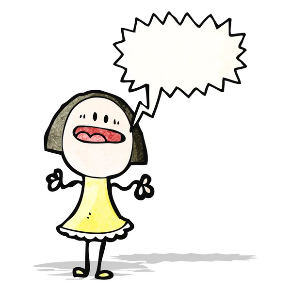 Shouting woman with speech bubble — Stock Vector