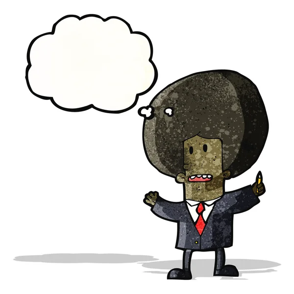 Homme d'affaires dessin animé avec grand afro — Image vectorielle
