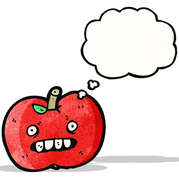 Ugly apple cartoon — Stock Vector